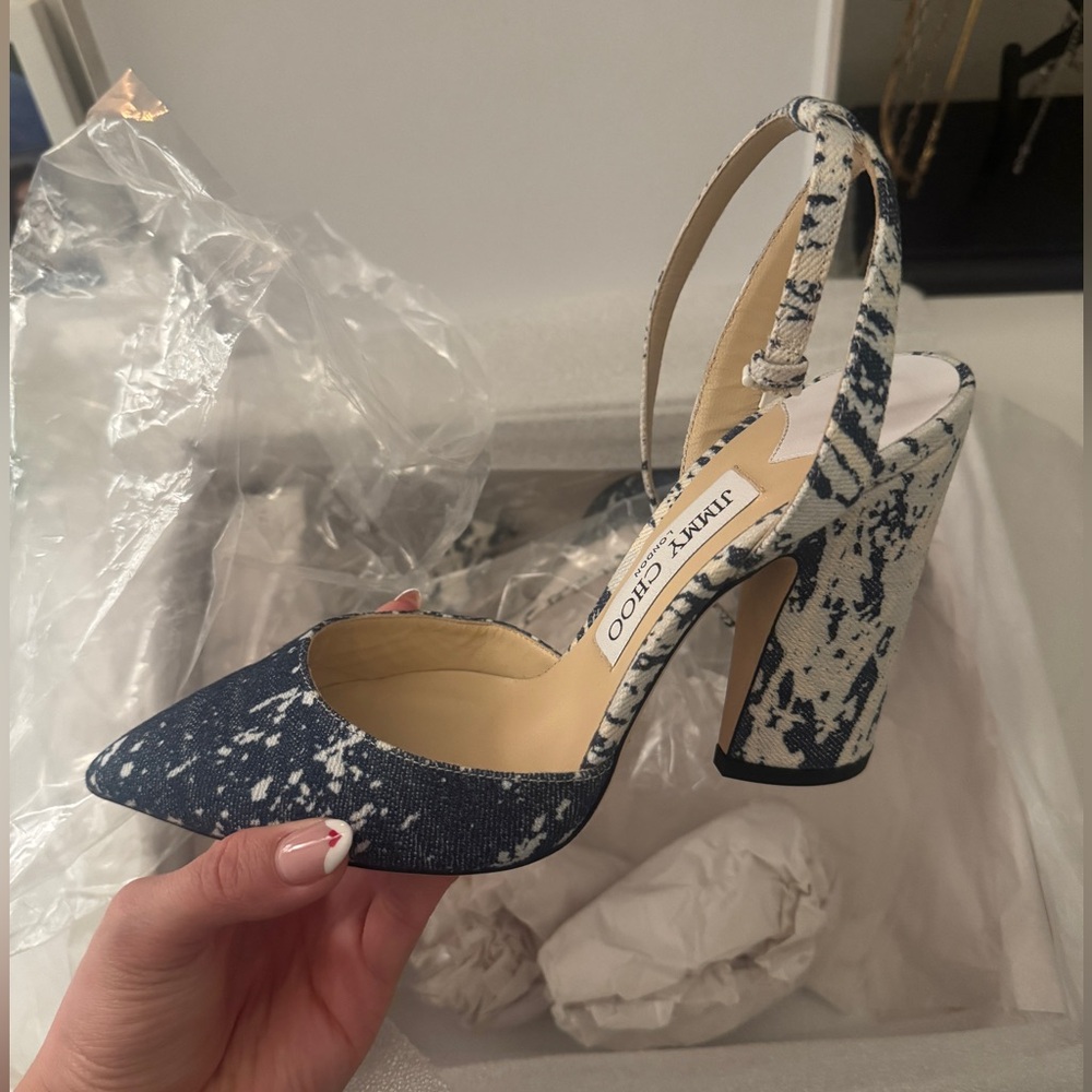 Jimmy Choo Micky 100 Denim 37 1/2